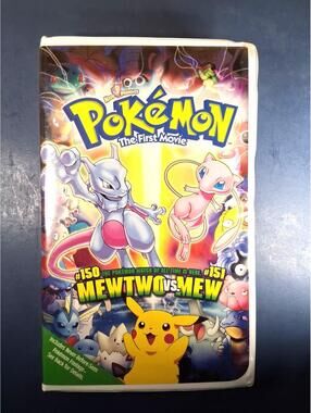 Vintage Pokemon The First Movie VHS Mewtwo Vs Mew 1999 Kids WB Purple Case Anime